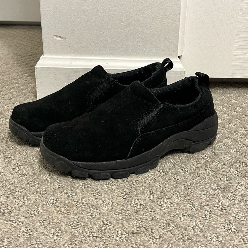 Lands End Shoes Womens 7B Loafers Black Slip On Comfort Casual Round Toe Low Top
